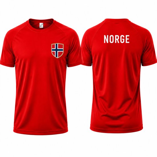 Landenteams Noorwegen - WK 2026 - Voetbal Shirt - Maat M - Voetbaltenue- Voetbal Spullen - Dry Fit - Ademend - Mesh - Raglan Mouwen