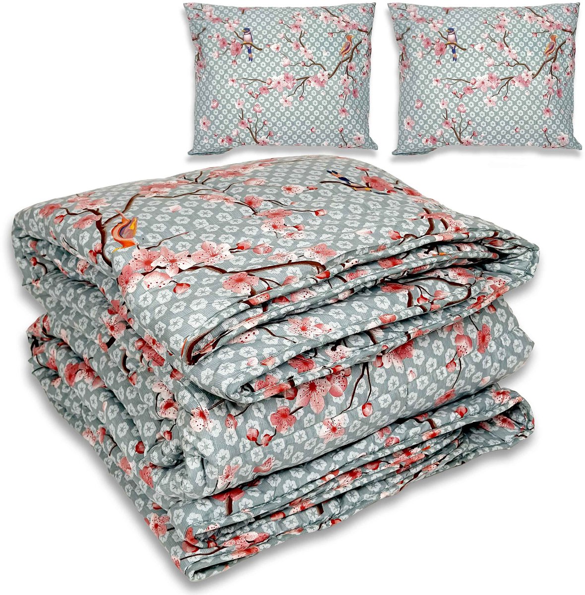 Dekbed zonder overtrek - All year 200x220cm - Japans blauw - Wasbaar Dekbed Zonder Overtrek – Hypoallergeen & Antibacterieel – 30 dagen proefslapen - Wasbaar hoesloos dekbed - Bedrukt dekbed - zomerdekbed & winterdekbed