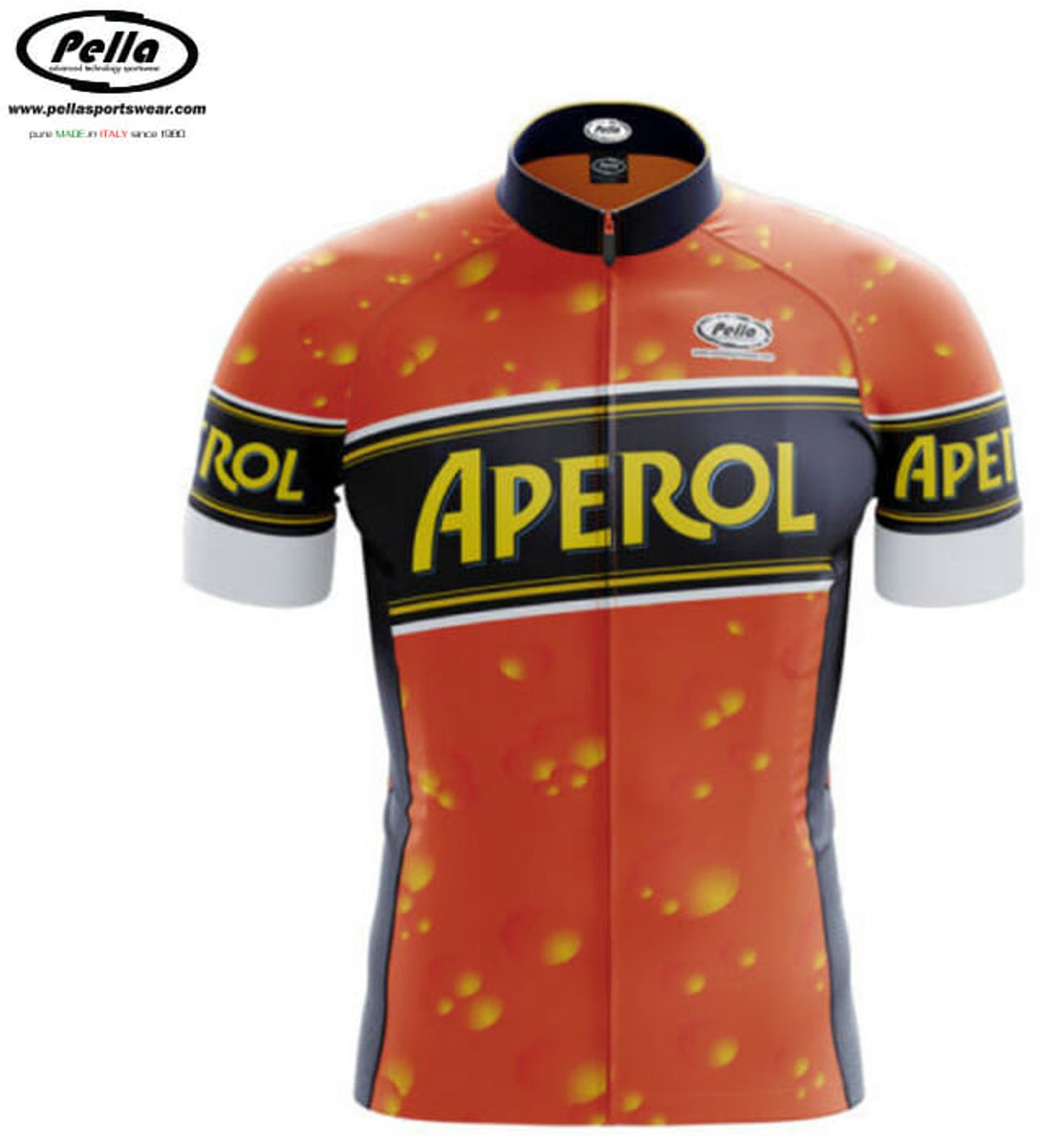 Pella - Aperol - Fietsshirt korte mouwen - wielrenshirt zomer -XS