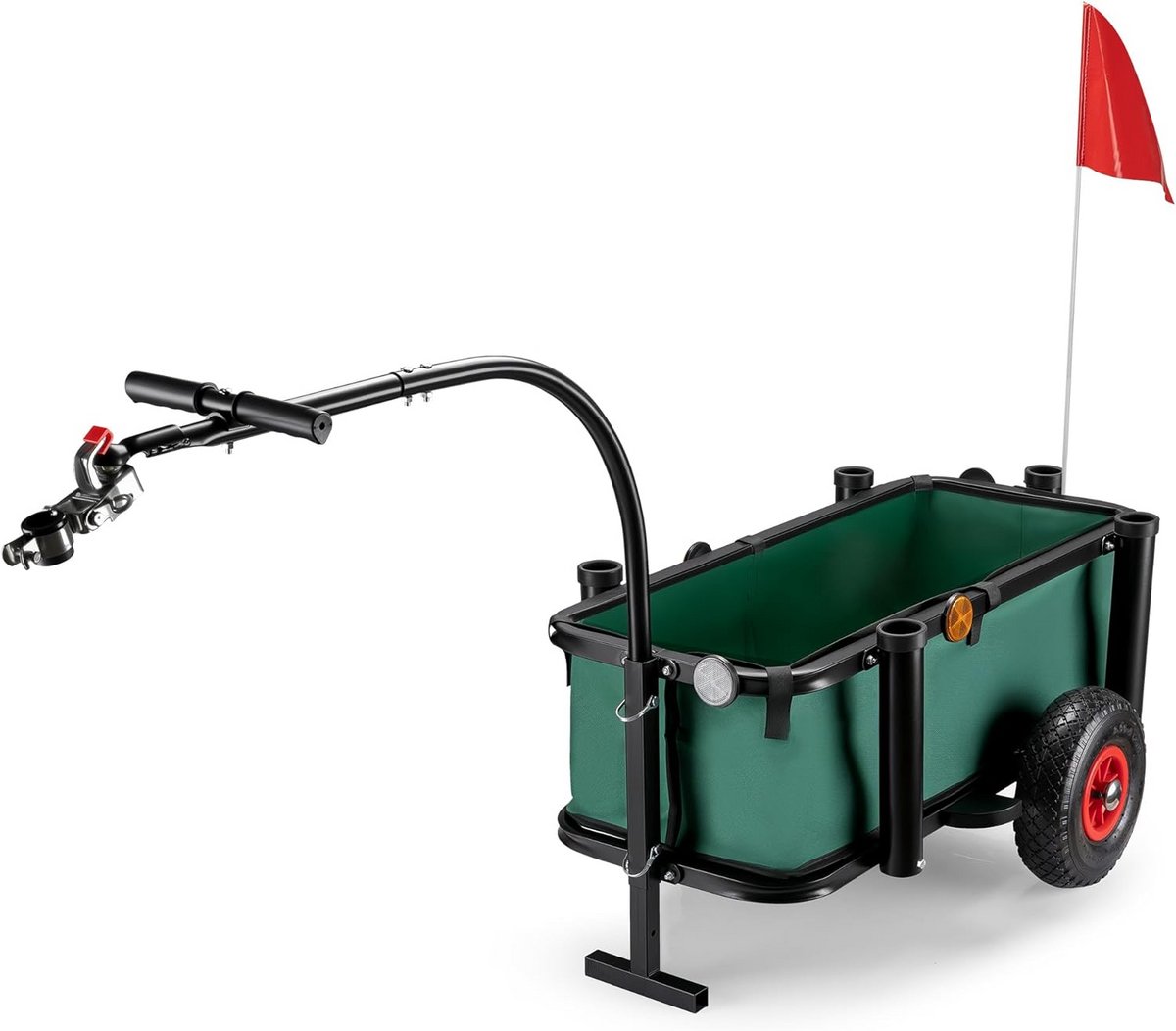Viskar Transportwagen - Bolderkar met tas - Vissen en kamperen - Uitneembaar zeil - 50 kg capaciteit - Groen zwart