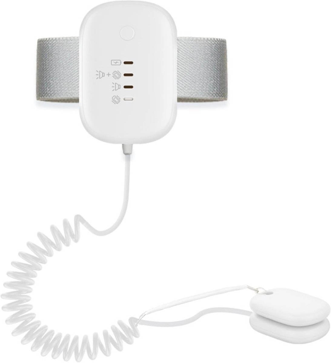 Bedplasalarm, urinealarm, oplaadbaar via USB | Drie standen bedplasalarm, zeer gevoelig en veilig toiletalarm, Geschikt voor meisjes, jongens en anderen (wit).