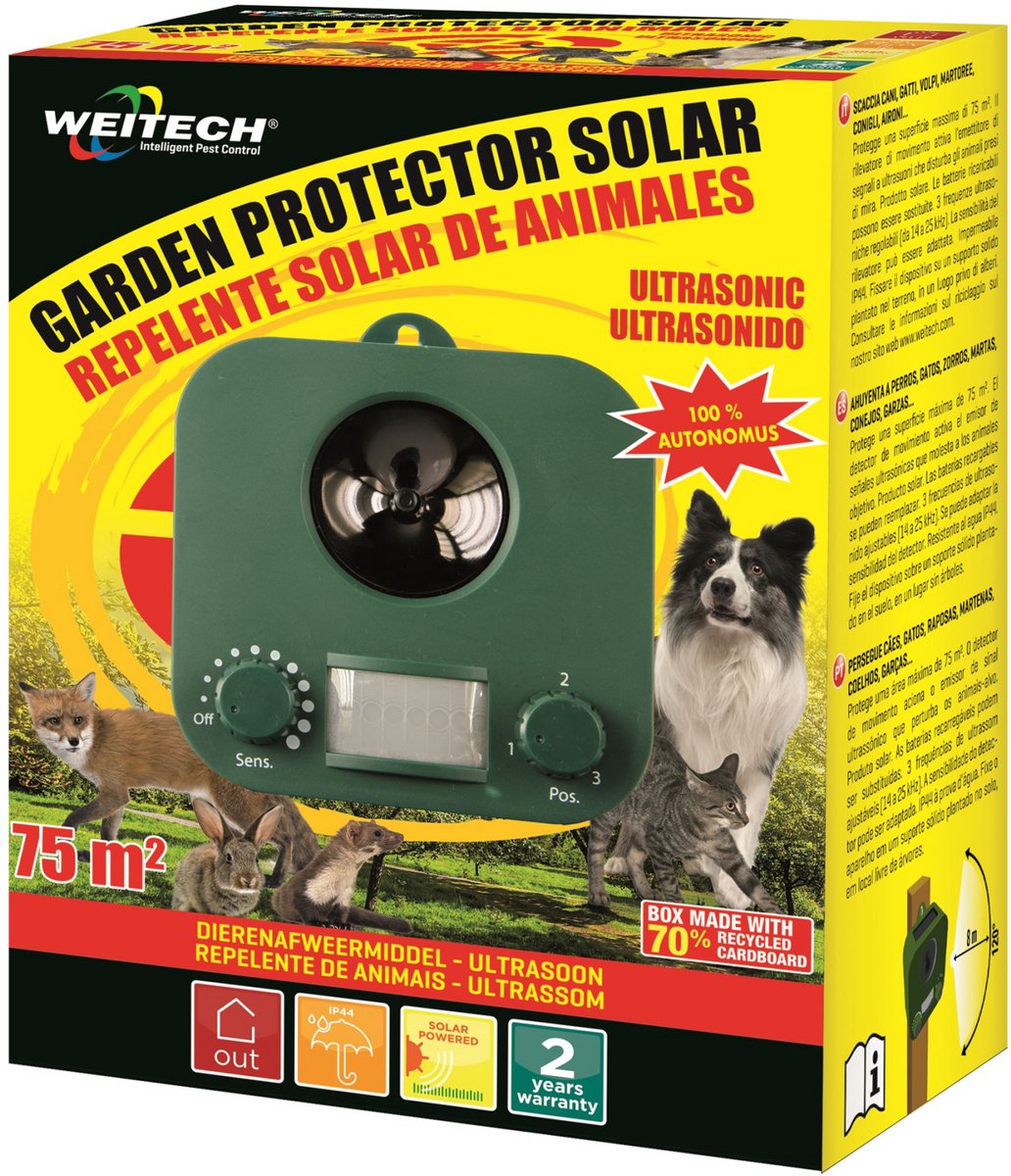 Weitech WK0053 Garden Protector 3 Dierenverjager - 50 m² - Solar - Ultrasoon