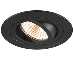 SLV inbouwspot LED 8.3W 705lm warm wit 2700K rond kantelbaar zaagmaat 75mm dimbaar zwart (1007402)