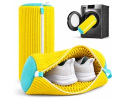 BOTC Schoenen Waszak Set - 2 Stuks - Herbruikbare Waszak voor Schoenen – 360° Diepe Reiniging met Microvezel - Beschermende Schoenen Waszak voor Wasmachine en Droger - Geel