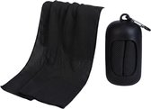 Zwarte reishanddoek unisex sneldrogende koelende sport handdoek met karabijnhaak compacte microvezel handdoek voor fitness wandelen reizen en outdoor activiteiten