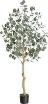 180cm Kunst eucalyptusboom - natuurgetrouwe kunstplant - onderhoudsvrij decoratie voor woonkamer kantoor en alle binnenruimtes