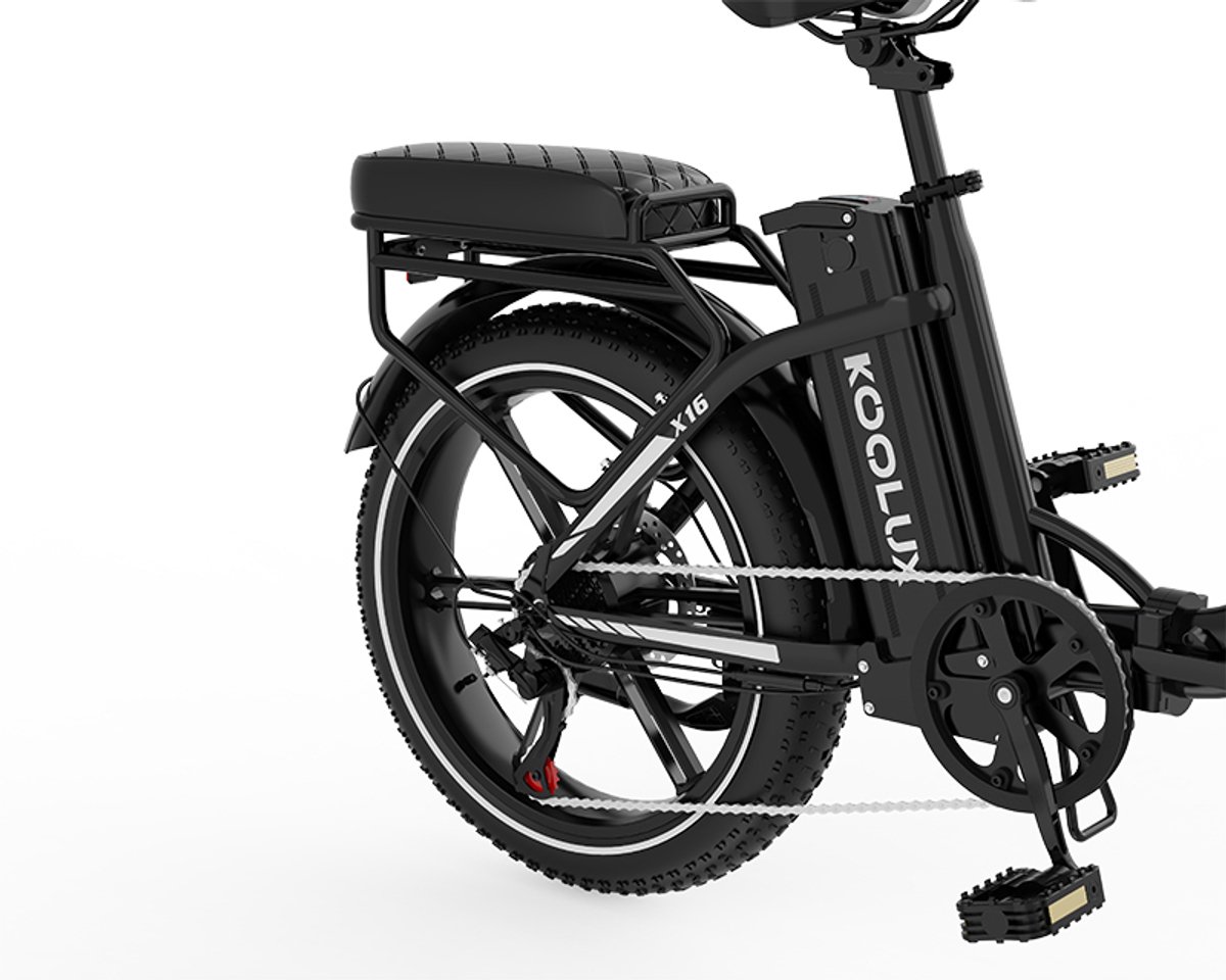 KOOLUX | X16 Elektrische Vouwfiets | E-Bike | 20 x 3.0 Inch Dikke Banden | 48V 15.6Ah Lithium Accu | 250 W Motor | Maximaal 25/u | Maximaal bereik 75km | 7-speed versnelling | LCD Scherm | Aluminium Frame | Zwart thumbnail 3