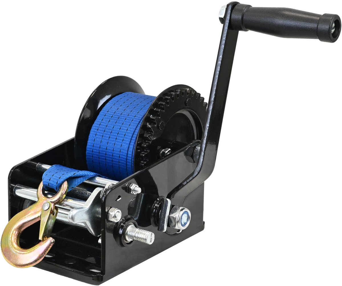 TRUTZHOLM Riemlier 1360kg - Handlier met Band 10m x 5cm - Zware Bootlier Aanhangerlier met Lasthaak & Handzwengel Ergonomisch
