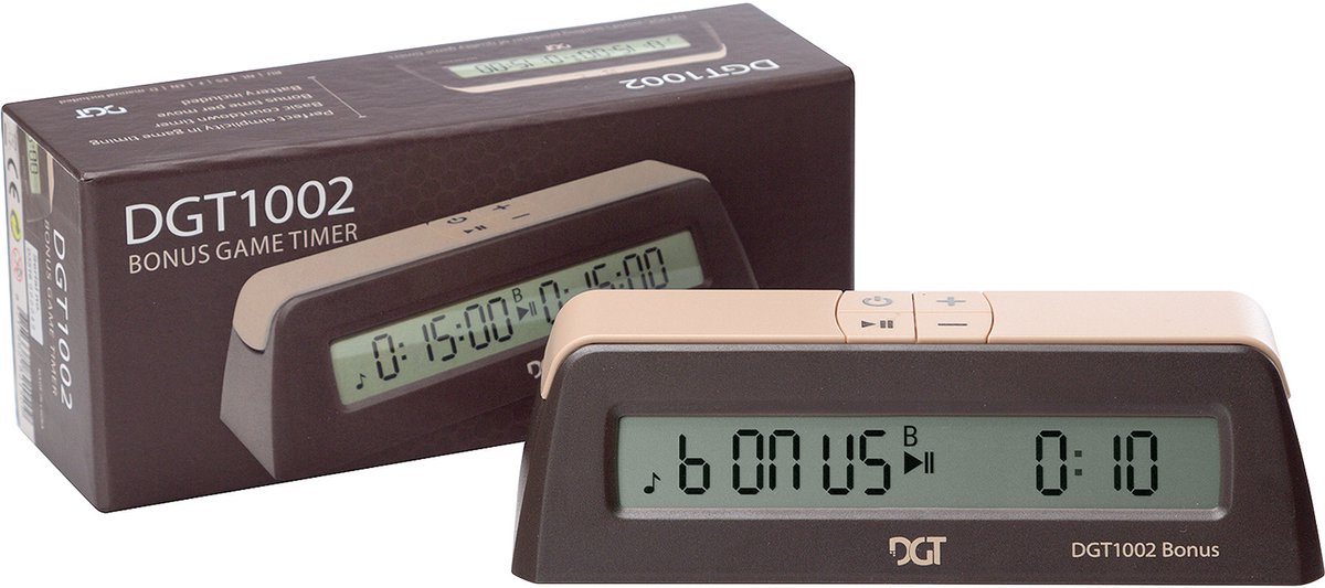 DGT DGT 1002 digitale schaakklok bonus timer 1002 digitale schaakklok bonus timer