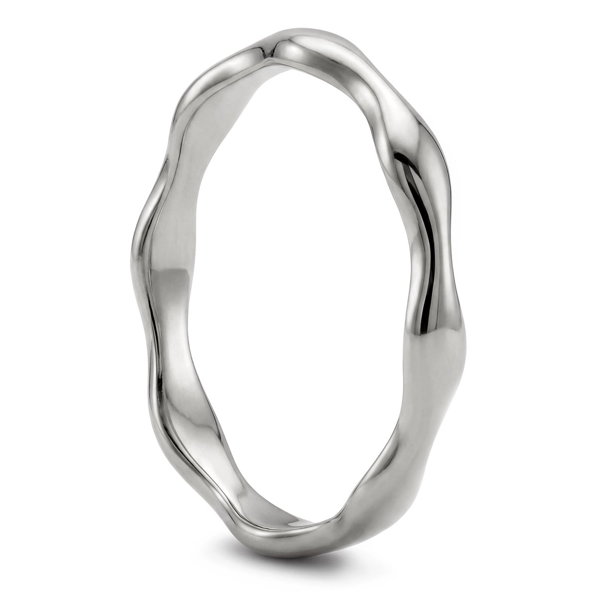 Molten | 4 mm zilverkleurige roestvrijstalen golvende ring
