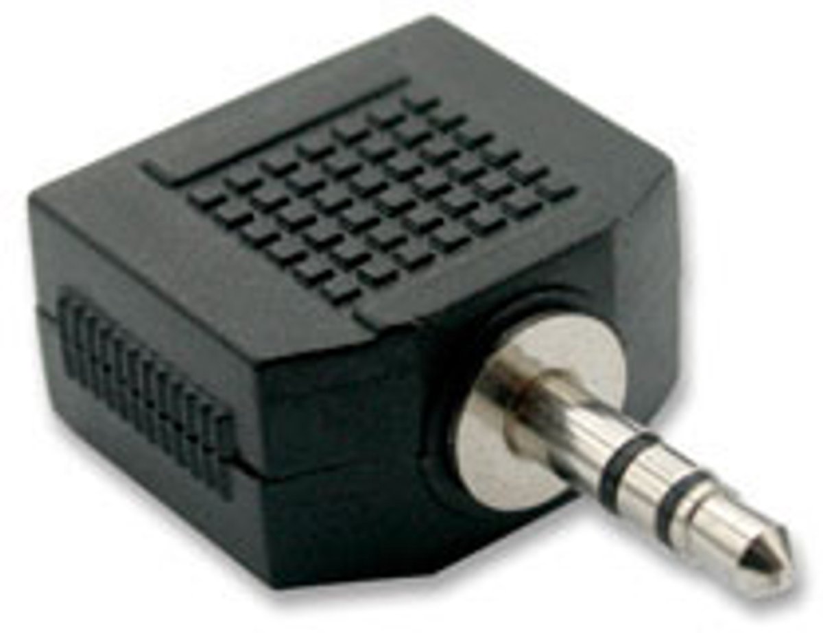 3,5mm jack stereo male naar 2 x 3,5mm jack stereo female adapter