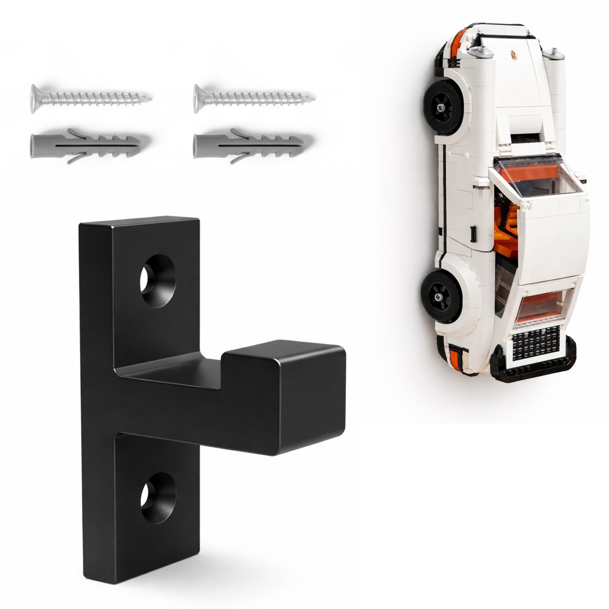 YUOM. Muurbeugel geschikt voor 10295 LEGO Icons Porsche 911 – Incl. Schroeven & Pluggen