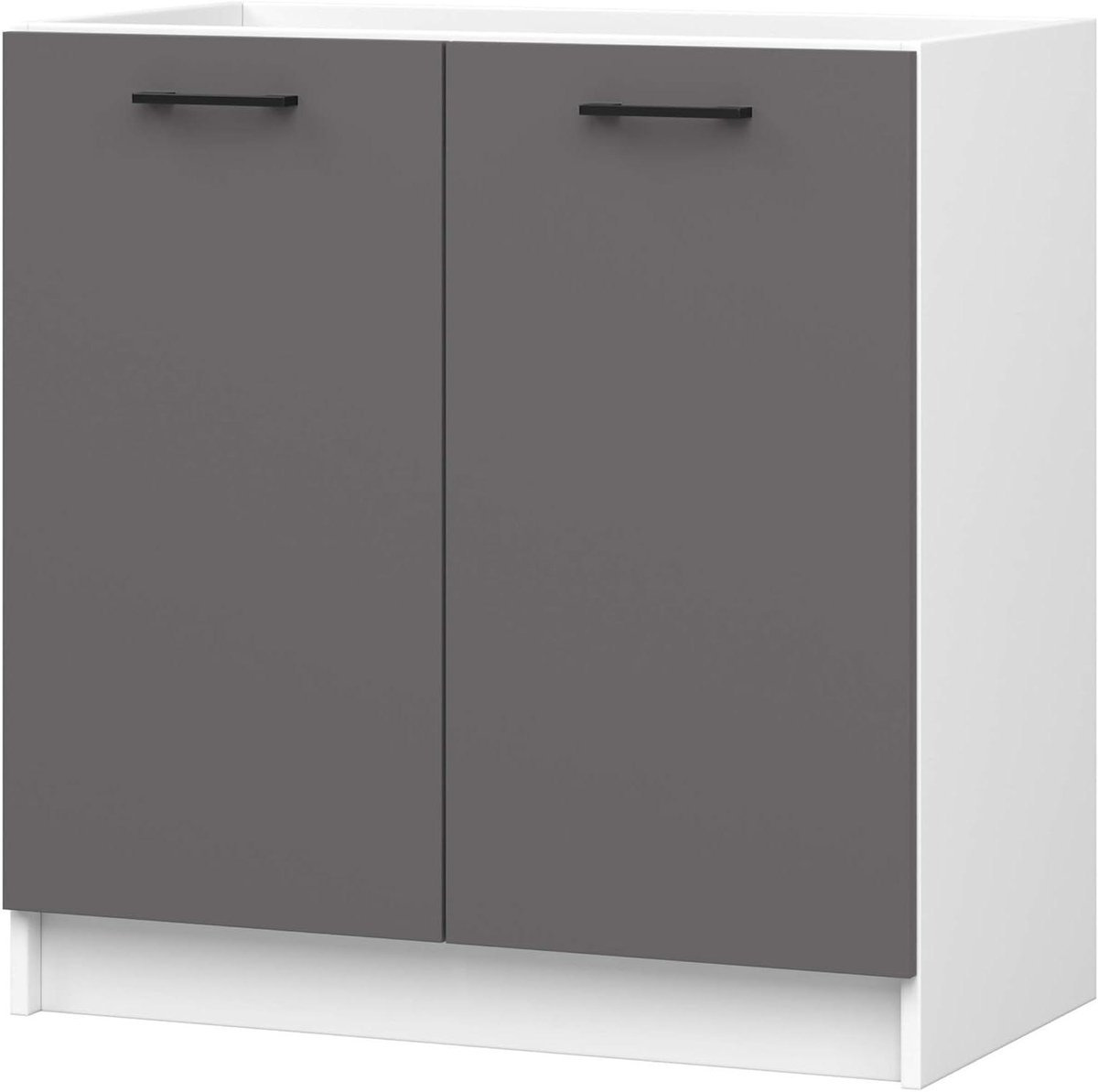 Spoelkast Keuken - Onderkast Gootsteen - Keuken Opbergen - Met 2 Deuren - 80 cm - Wit