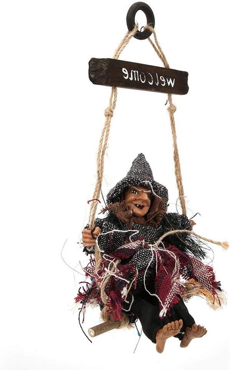 Heksenversiering voor Halloween, retro hangdecoratie voor binnen en buiten, griezelige accessoires voor je huis en tuin