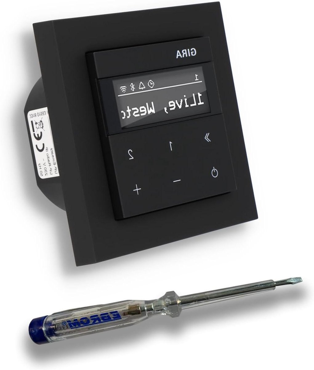 Inbouw Internetradio - Radio met Bluetooth - Muziek Streamen Thuis - Eenvoudige Wifi Installatie - 1-voudig Frame - Zwart Mat