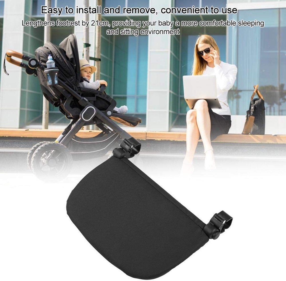 Footrest - Stroller Accessoires - Verlengen Footrest Babyzen Yoyo voor Stroller YOYA/VOVO - Zwart – foto 6