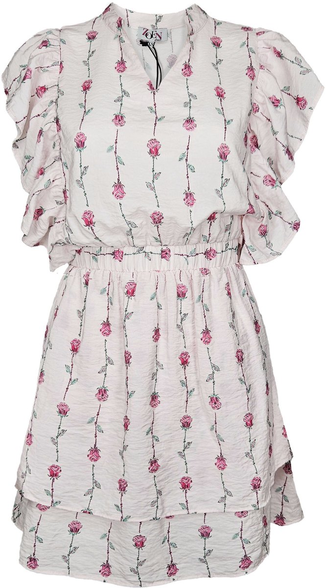 Zoen Woman - Gigi Jurk - Viscose zomerjurk - Rozen print bloemen print - XL
