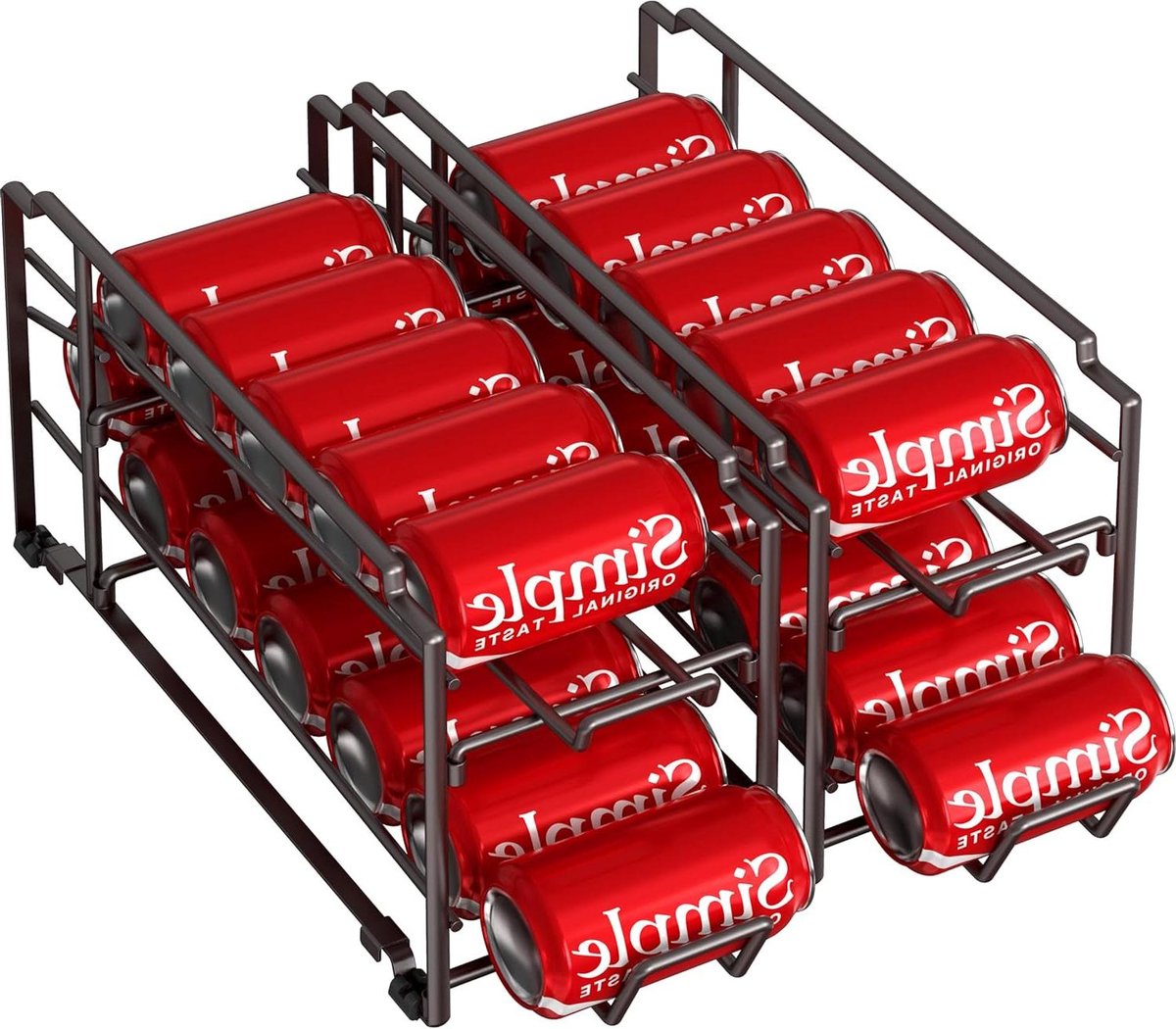 Blikjes Organizer - Drank Dispenser - Koelkast Opslag - Stapelbaar Ontwerp - 2 Stuks - Brons