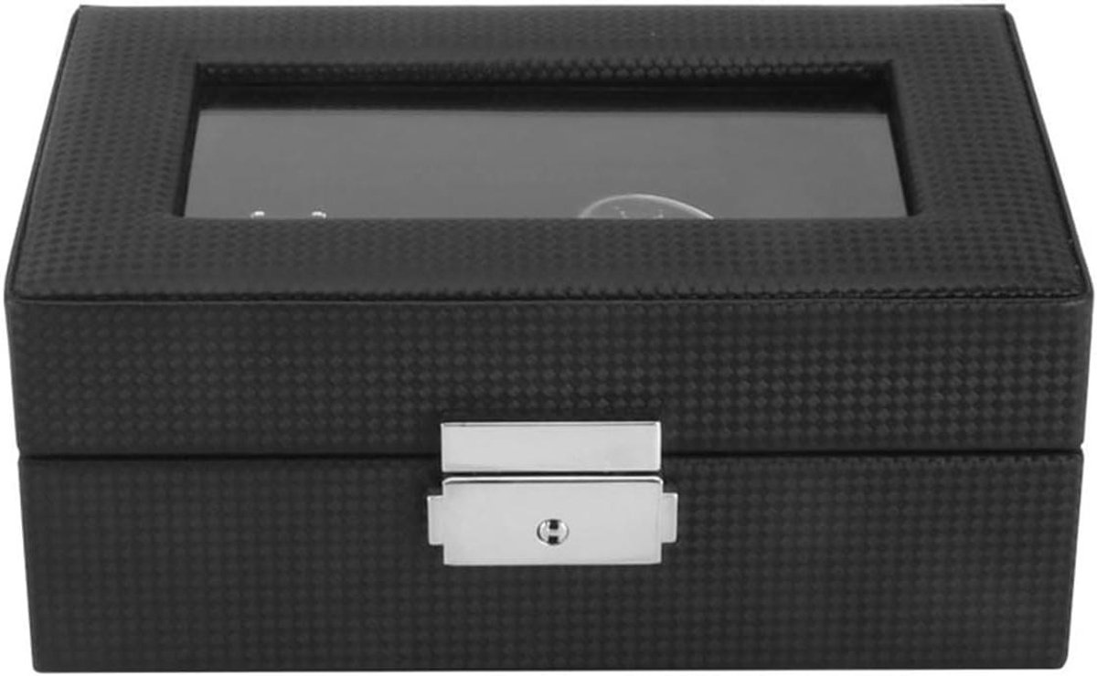 Horloge Opbergdoos - Horloge Display Houder - Horloges Beschermen - 3 Sleuven - 18.8 x 11 x 8 cm - Zwart