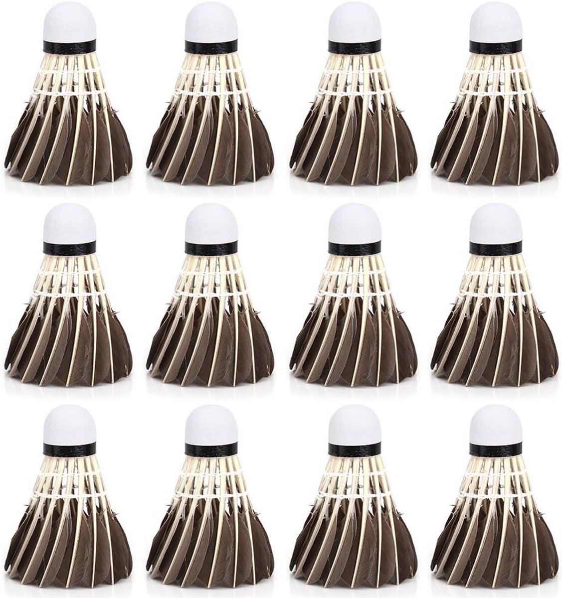 Badminton ballen - Nylon shuttles - Sport en spel - Duurzame constructie - 12 stuks - Wit