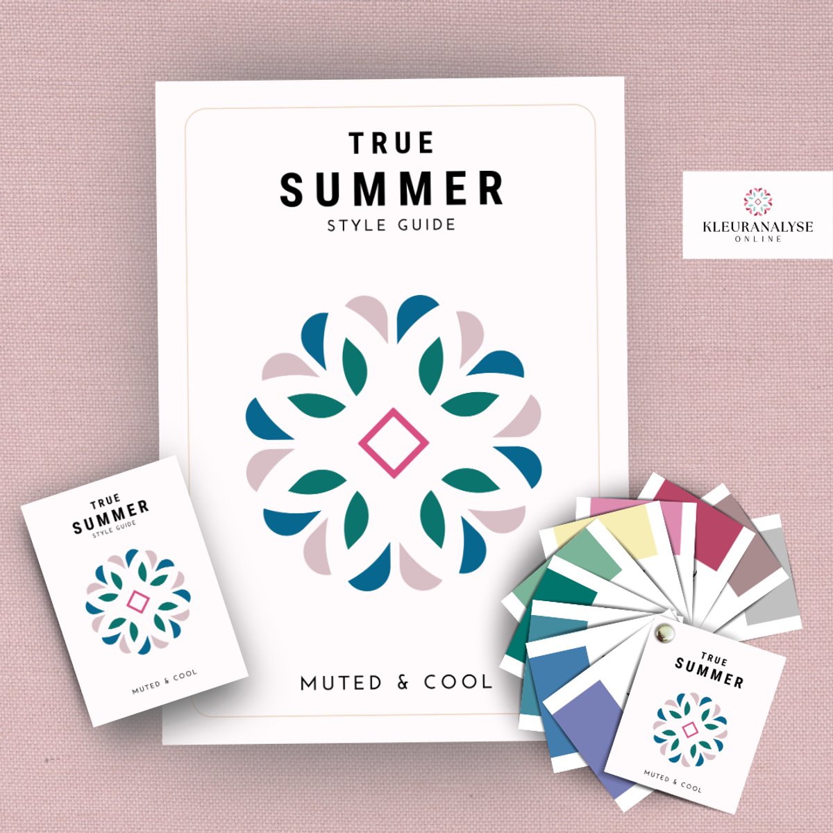 True Summer Bundel - Stijlgids + Pocket Guide + Kleurenwaaier – Seizoenskleuren – Kleurtype Zomertype – Koel & Gedempt – Kleuranalyse – Kleuradvies Voor Kleding