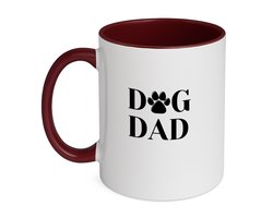 Hacebo® - Dog dad koffiebeker bordeaux - Honden - Familie mensen die een hond hebben - thee mok - koffie beker - vaderdag - Cadeau - koffiemok - 350 ML inhoud