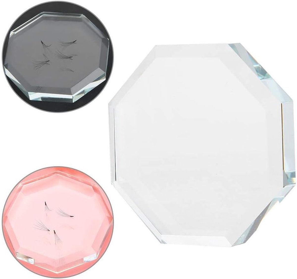 Glazen houder voor wimperlijm, ideaal voor wimperextensions, wimpergraft en wimpermake-up accessoires