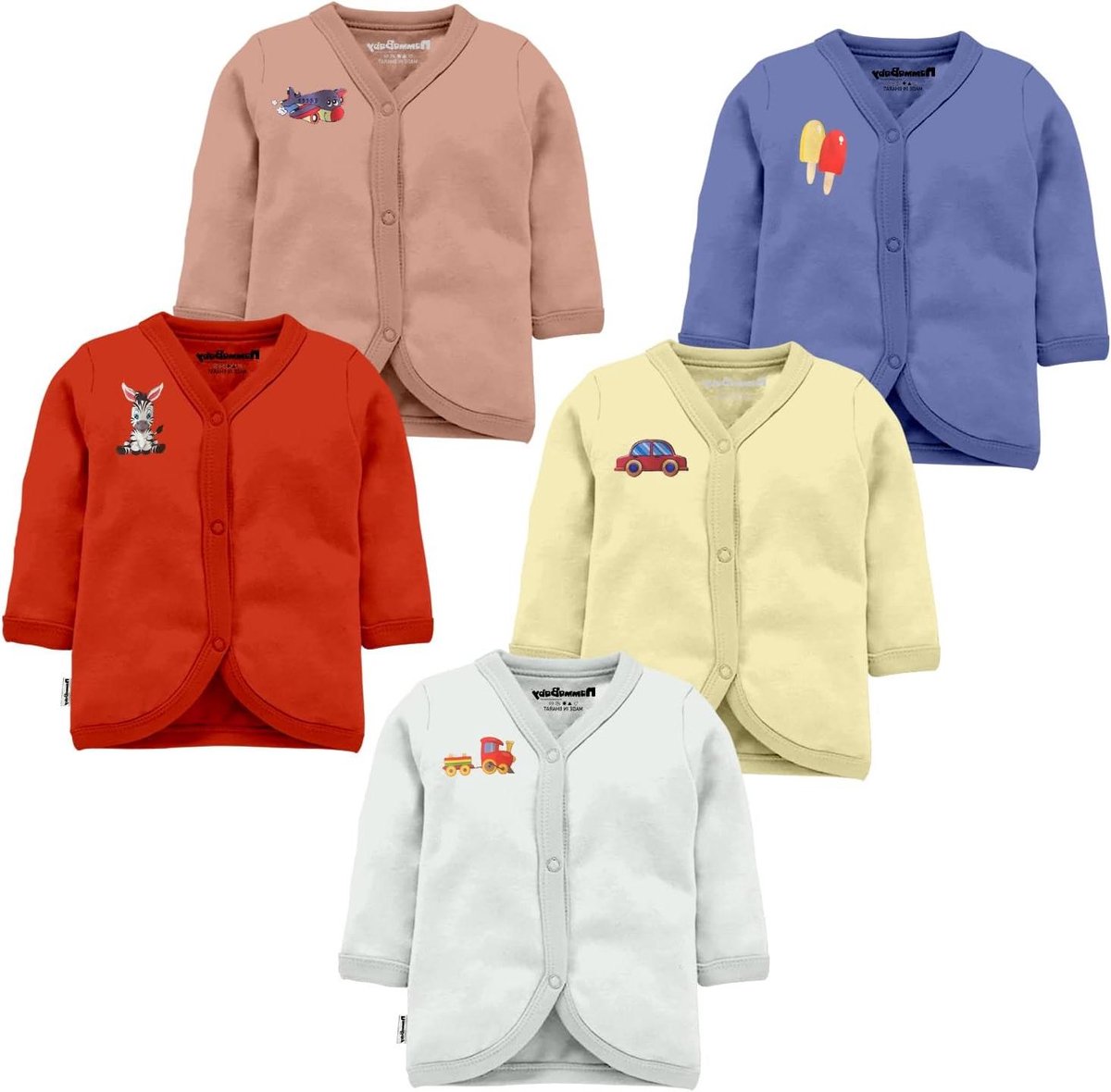 Baby Jhabla Nachthemden - Babykleding Set - Comfortabel Slapen - Zacht Katoen - Multipack - Diverse Prints