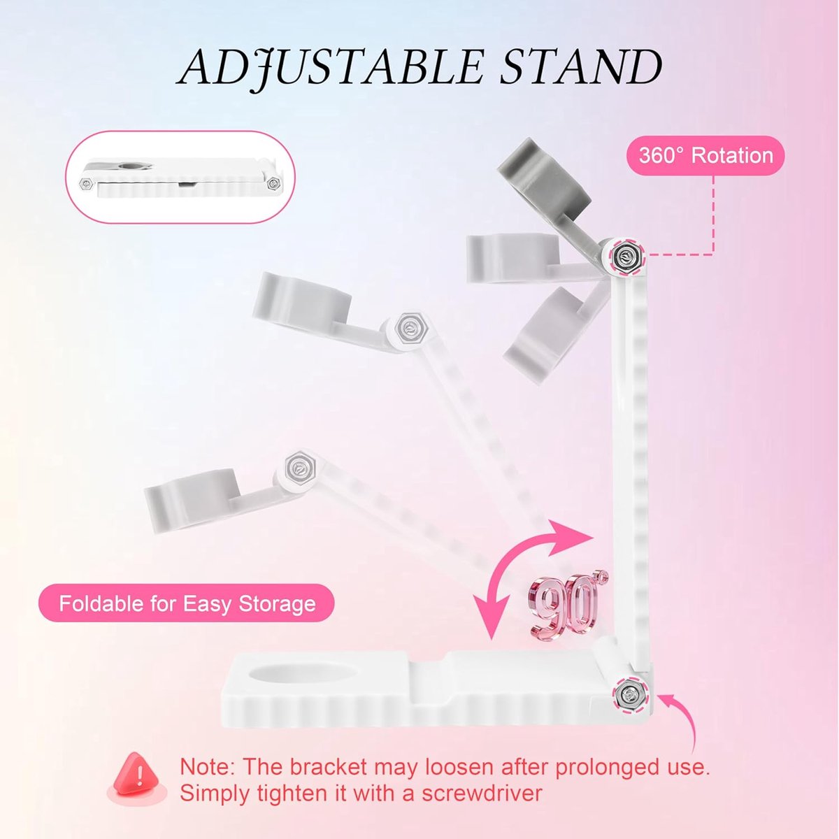 Mini Nagellamp met standaard - Mini UV nagel lamp - UV Lamp Gelnagels - met digitaal display - 2 timermodi - Oplaadbare draadloze nagellamp - LED Nagellamp - Handlamp voor nagel - Draagbare Nagellamp - Nageldroger - Manicure - Draaibaar - 3W - Wit — cadeau in Verzorging - foto 3