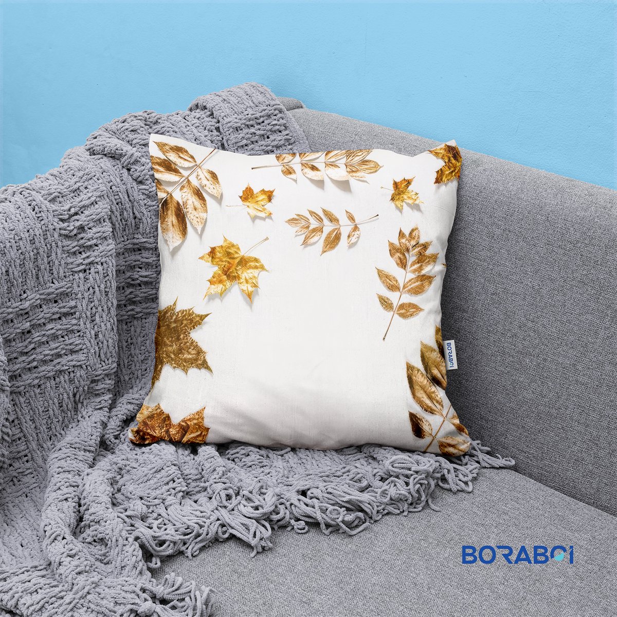 Boraboi® Luxe Decoratieve Kussenhoezen set van 2 , Zachte Suède Touch 30x50cm -(Wit,Goud)