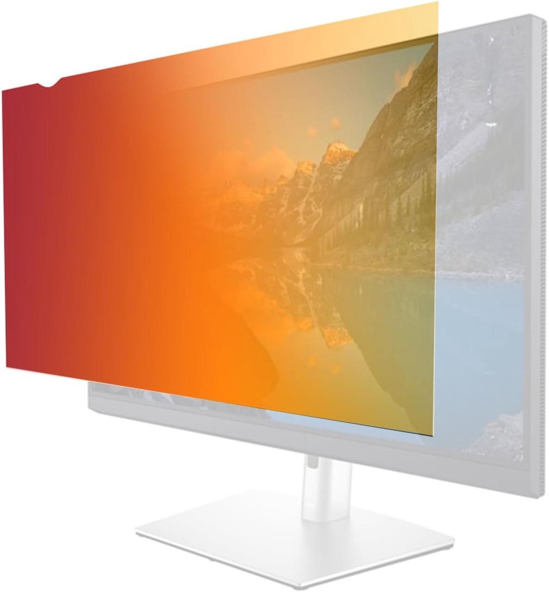 Privacyfilter Monitor - Inkijkfilter Beeldscherm - Persoonlijke Ruimte Creëren - Omkeerbaar Gouden of Donker - 185 inch 16:9 - Transparant