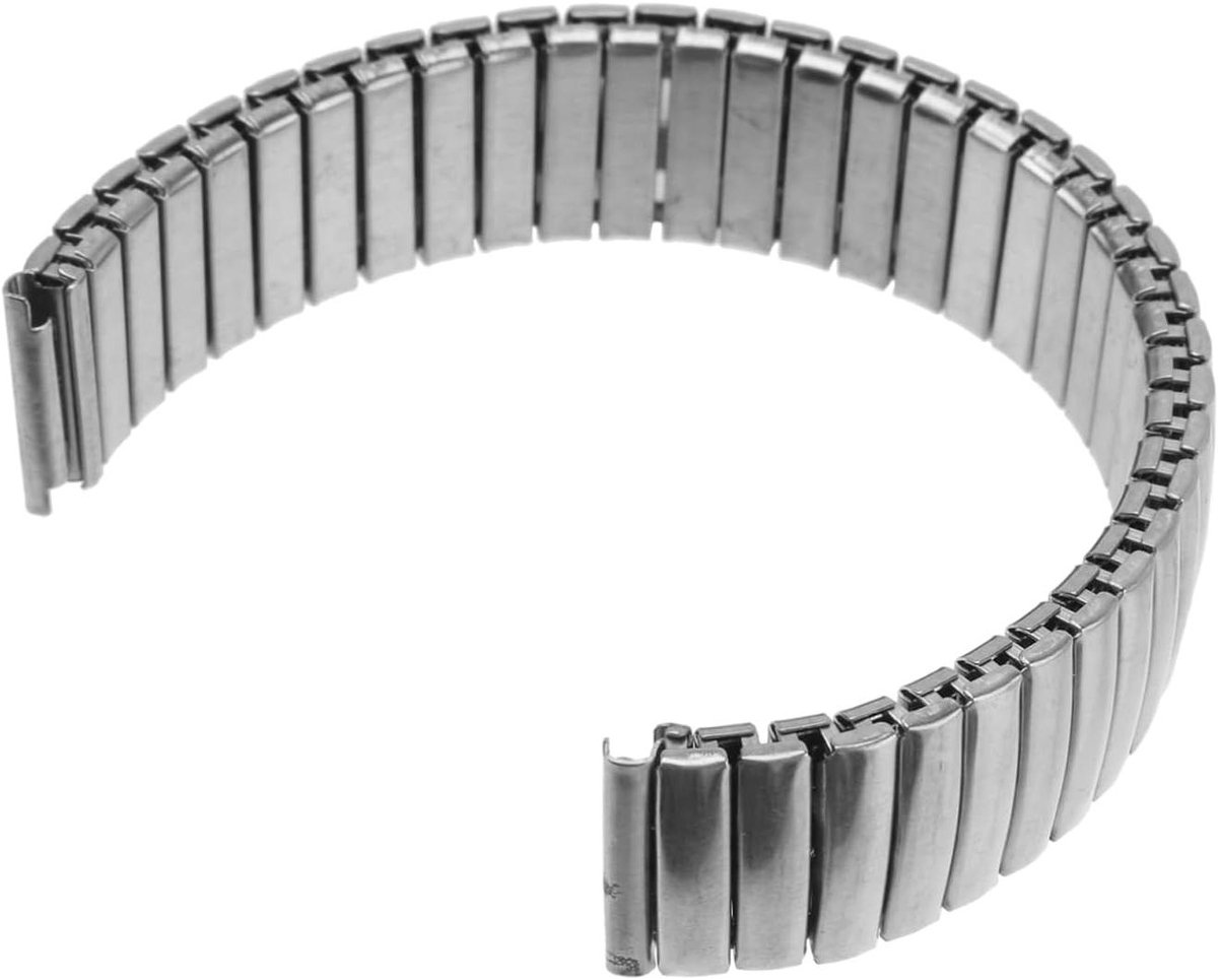 RVS Horlogeband - Metalen Band - Dagelijks Gebruik - Elastisch Patroon - 16 mm - Zilver