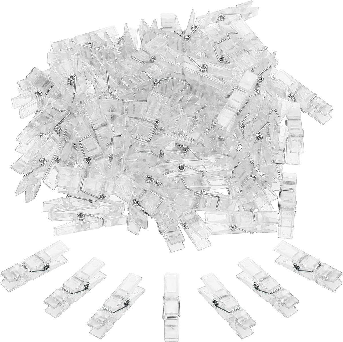 3.5cm gekleurde wasknijpers - 100 stuks mini kleurrijke plastic kledingclips - sterke grip - foto clips voor foto's - hangende kleding - decoratieve knutselprojecten - transparante kleur