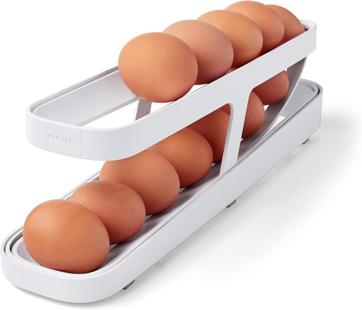 OLOEY Eierdispenser, ruimtebesparende rolbare eierdispenser en organizer voor in de koelkast, 1 stuk