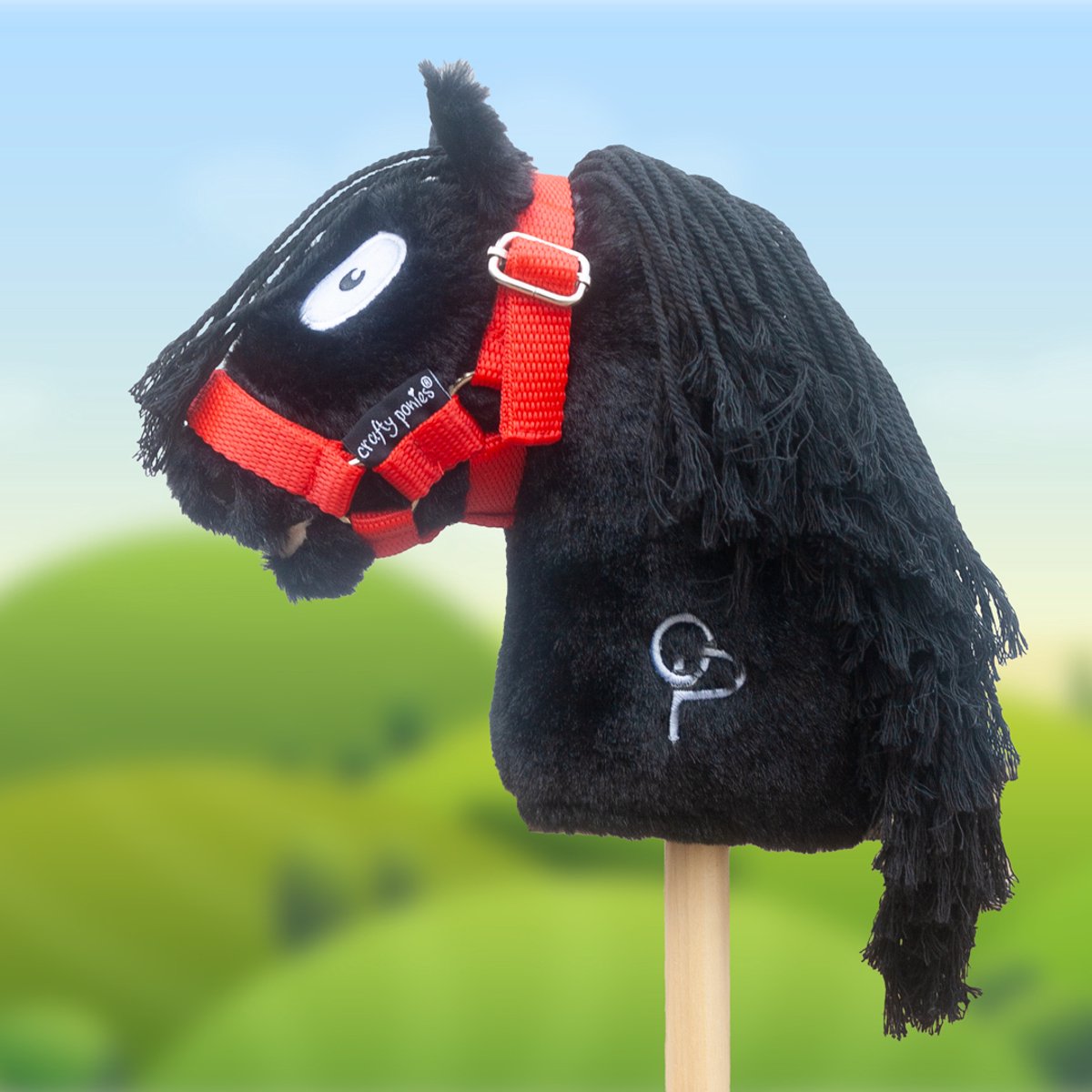 Crafty Ponies Hobby Pony Zwart – Educatief stokpaardje met accessoires voor kinderen