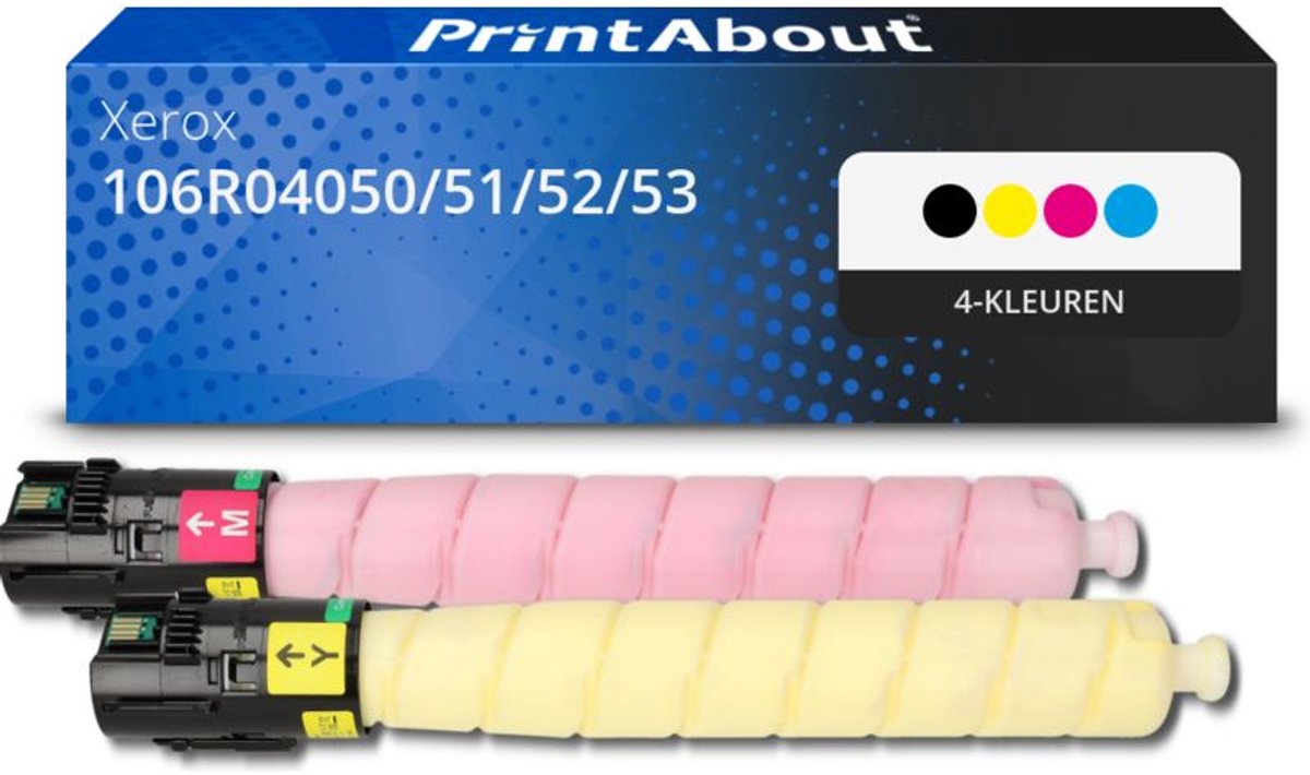 PrintAbout huismerk Toner 106R04050/51/52/53 4-kleuren Multipack Hoge capaciteit geschikt voor Xerox