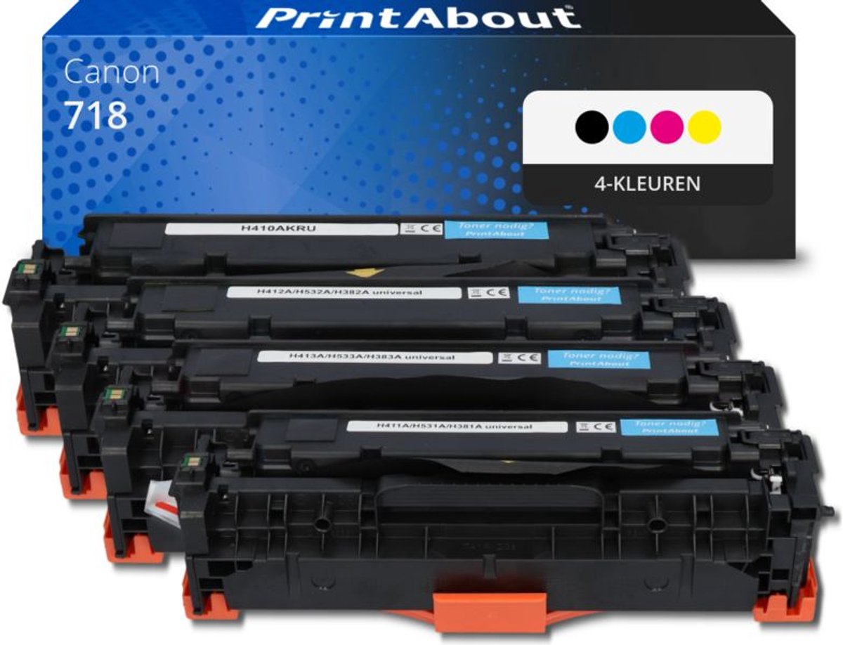 PrintAbout - Alternatief voor de Canon 718 BK / 4 Kleuren