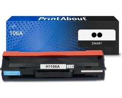 PrintAbout huismerk Toner 106A (W1106+1106) Zwart Multipack geschikt voor HP