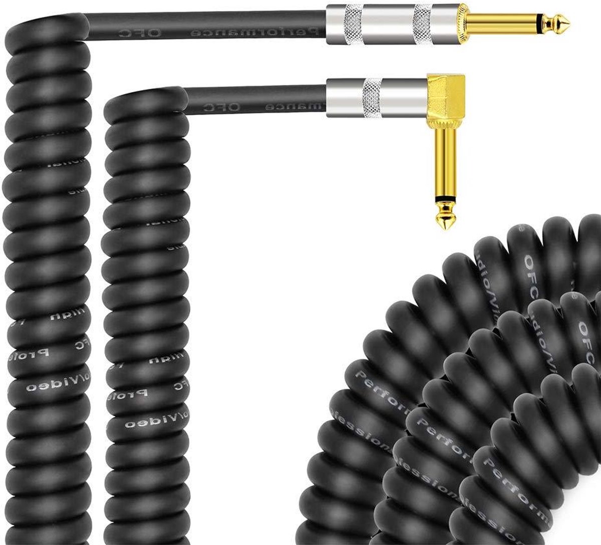Gitaar Patch Kabel - Instrumentkabel Gitaar - Muziek Signaal - 99% Afscherming - 3 meter - Zwart