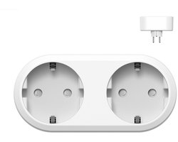 Navid Slimme Stekker Duo 16A – WiFi Smart Plug met Energiemeter – 2 Stopcontacten – Google Home & Alexa – iOS & Android