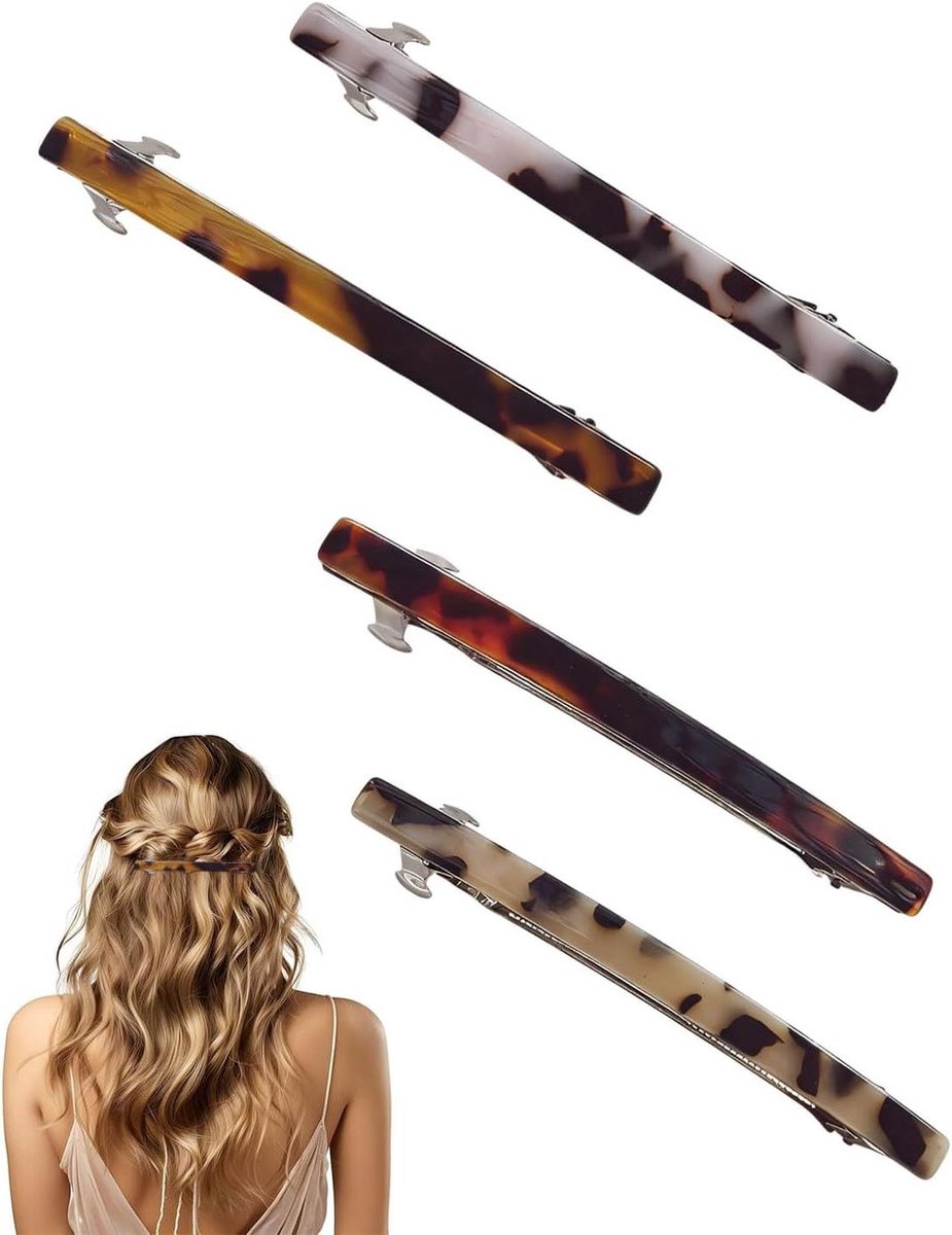 Haarspelden Set - Haarclips Dames - Haar Styling - Lange Dunne Spelden - 10 cm - Bruin