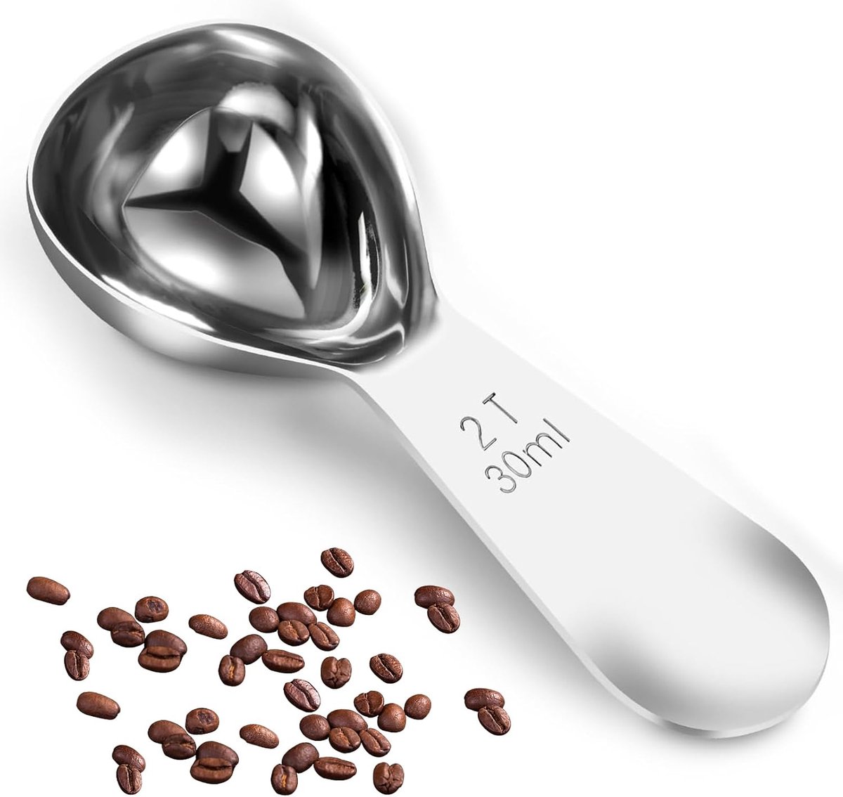 30ml RVS Tafellepel - Koffie Portioner en Doseringslepel met Korte Handvatten - Voor Koffie, Melkpoeder en Fruitpoeder - Kerstkeukencadeaus