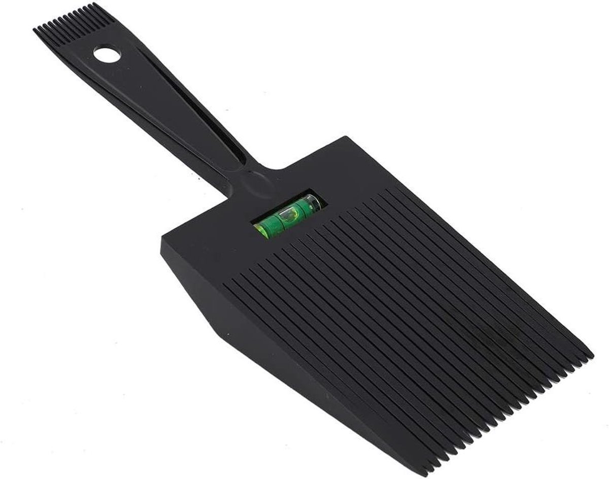 Platte Topper Kam - Kapperskam Recht Knippen - Precisie Kapsels Maken - Ingebouwde Horizontale Lijnen - 277 cm - Zwart