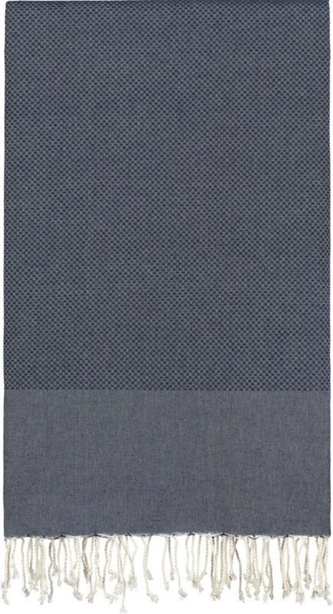 Lantara Plaid Wafel - Donkerblauw - Katoen - 190x300cm