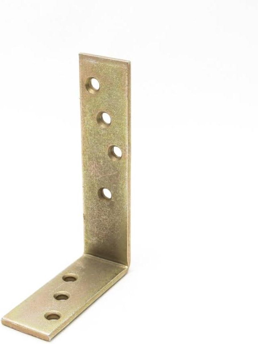 Hoekverbinder Metaal - Verbindingsstuk Bevestiging - Constructie Versterken - Gegalvaniseerd Staal - 12 x 8 x 4 cm - Metallic