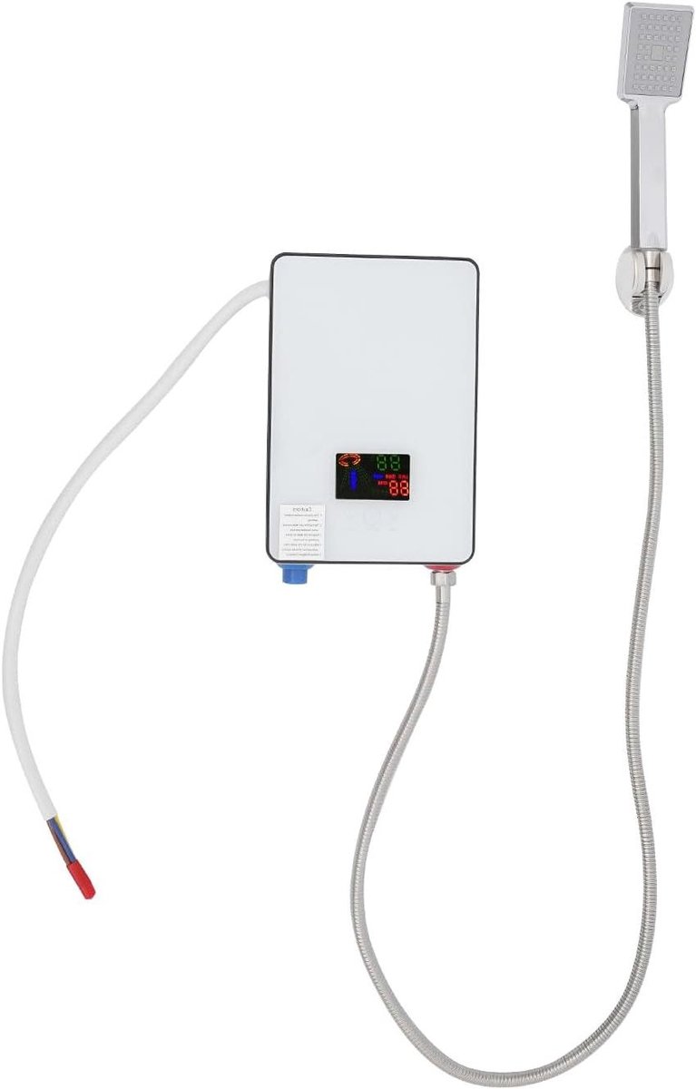 Elektrische Doorstroomboiler - Warmwaterverwarmer Douche - Direct Warm Water - Temperatuurregeling 30-55°C - 6500 W - Wit