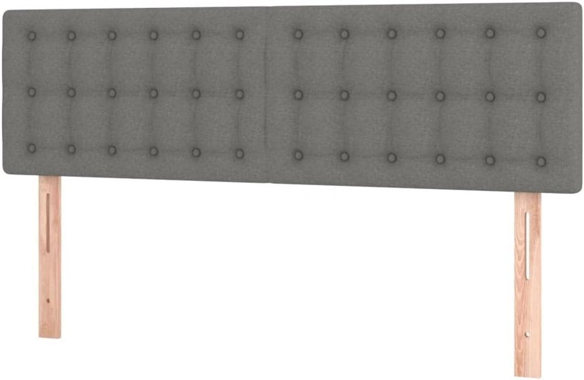 Hoofdbord met LED - Bed hoofdeinde - Ontspannen in bed - Verstelbare hoogte - 144x5x78/88 cm - Donkergrijs