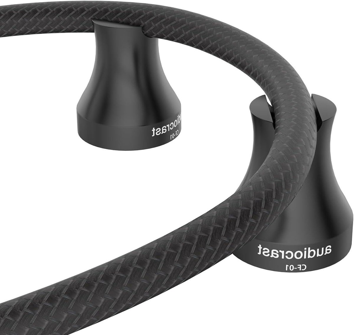 Kabelhouder HiFi - Netsnoer Stabilisator - Audio Verbetering - Trillingsdempend Aluminium - 80 mm Hoogte - Zwart