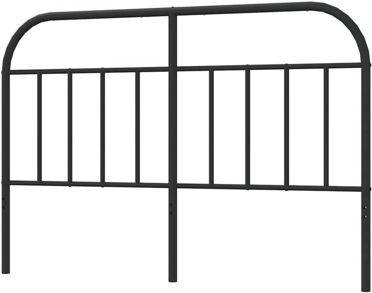 Hoofdbord Metaal - Bedonderdeel Hoofdsteun - Rugondersteuning Bed - Robuuste Stalen Constructie - 140 cm Breed - Zwart