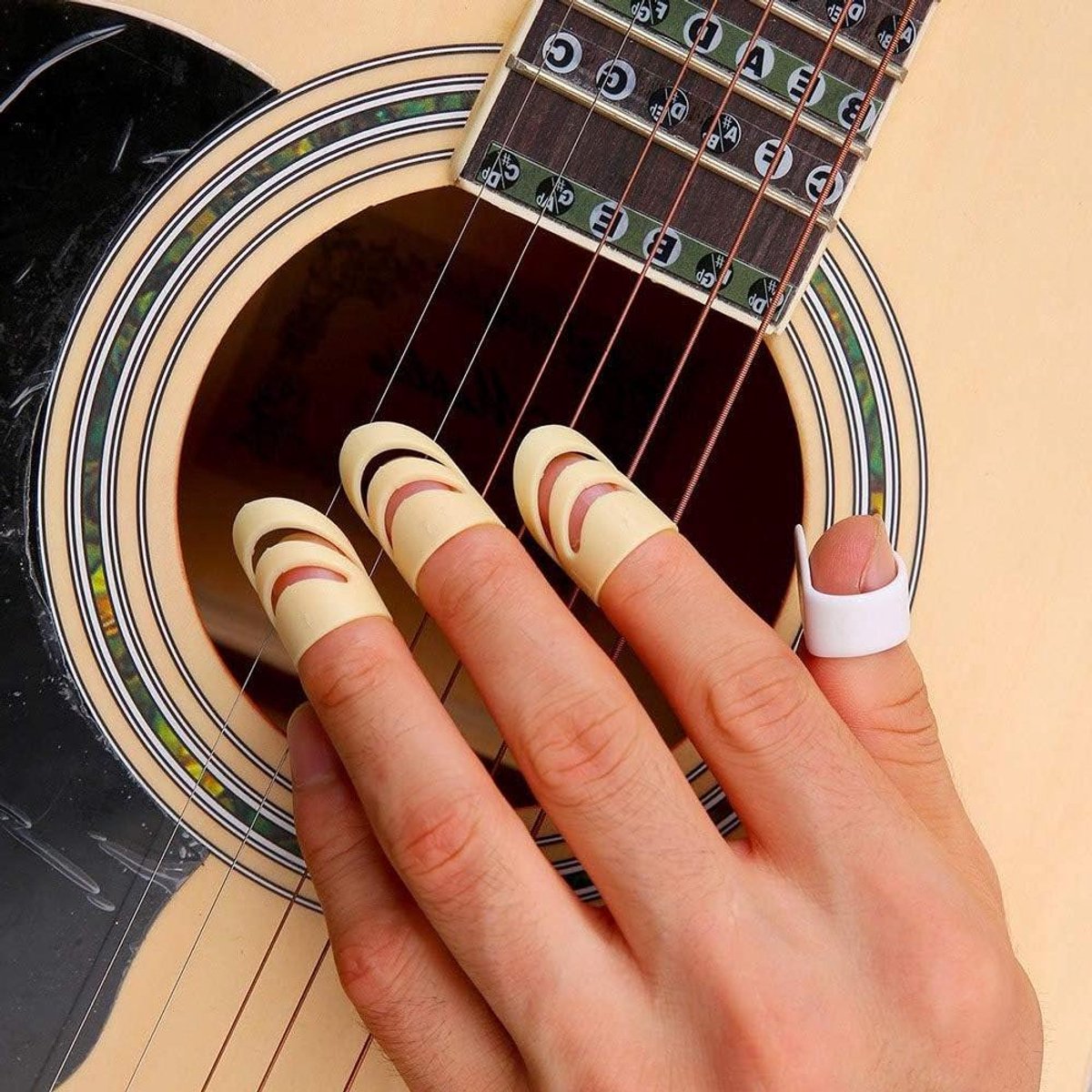 Vingerpicks Gitaar - Plectrums Muziek - Muziek Spelen - Verbeterde Klank - 6 stuks - Transparant